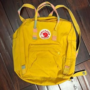 Yellow FjallRaven backpack